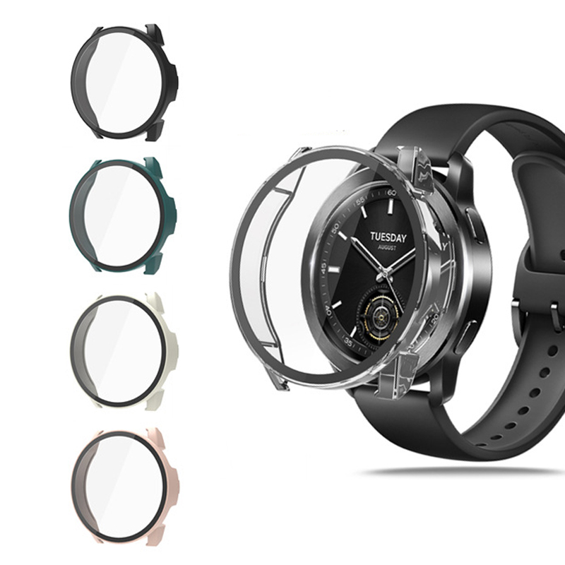 Xiaomi Smartwatch S3 Accessories - واقي شاشة زجاجي بقشرة صلبة ،