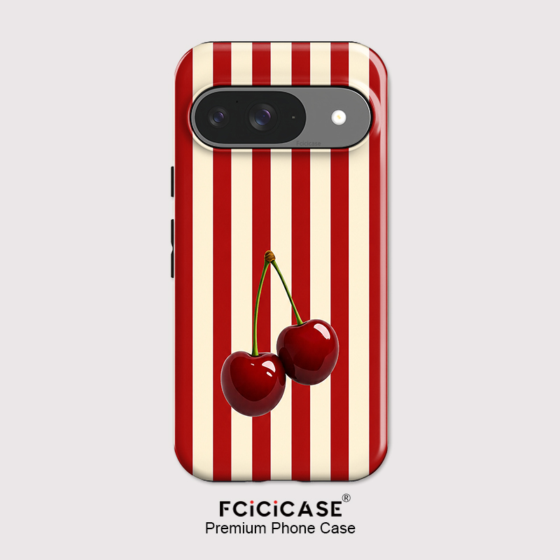 Google Pixel 8A - حافظة هاتف Fcicicase بنمط خطوط الكرز