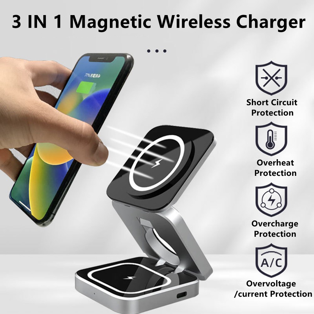 Wireless Charger Watch - محطة شاحن لاسلكية مغناطيسية قابلة للطي