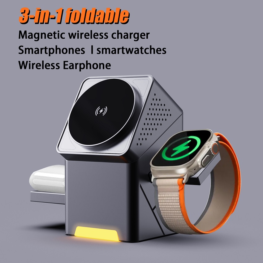 Wireless Charger Watch - شاحن لاسلكي مغناطيسي 3 في 1