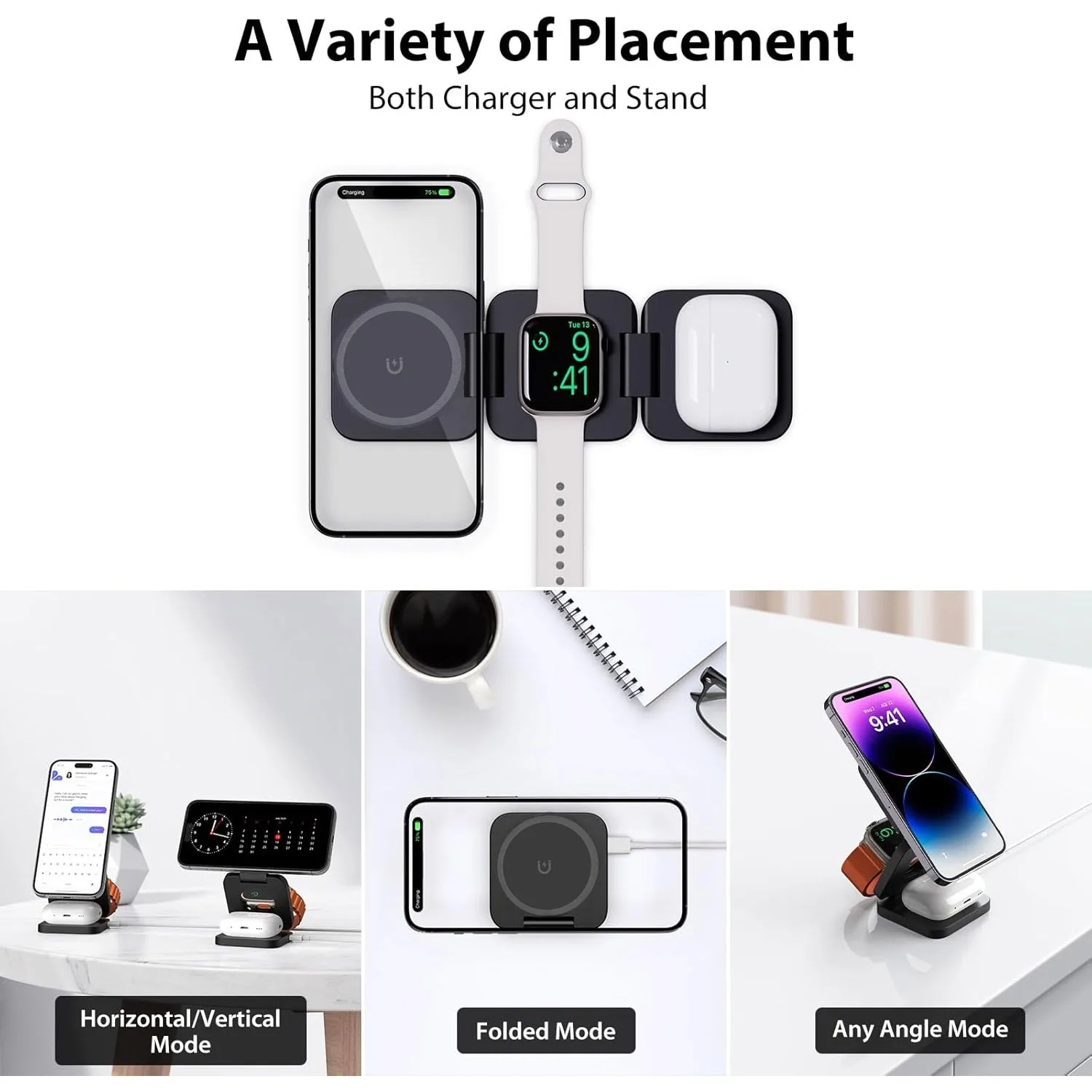 شاحن لاسلكي سريع 3 في 1 قابل ل - مراجعة Wireless Charger Watch وسعره