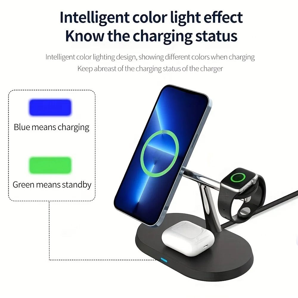 شاحن لاسلكي مغناطيسي 3 في 1 لأ - مراجعة Wireless Charger Watch وسعره