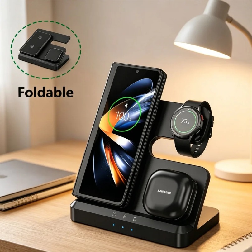 شاحن لاسلكي سريع 3 في 1 لسامسو - مراجعة Wireless Charger Watch وسعره