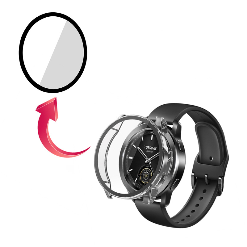 واقي شاشة زجاجي بقشرة صلبة ، ح - مراجعة Xiaomi Smartwatch S3 Accessories وسعره