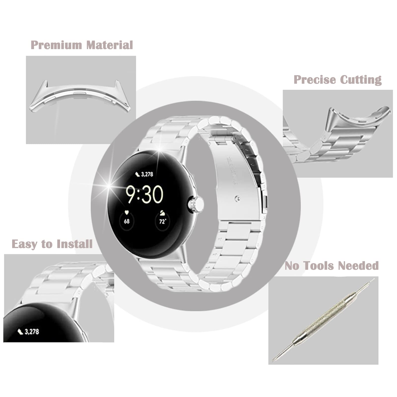 1/2 زوج موصل معدني لساعة جوجل  - مراجعة Watch Band Connector وسعره