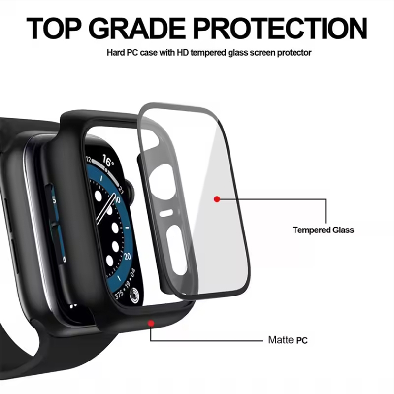 زجاج مقوى + غطاء لساعة أبل 11  - مراجعة Smartwatch Case وسعره