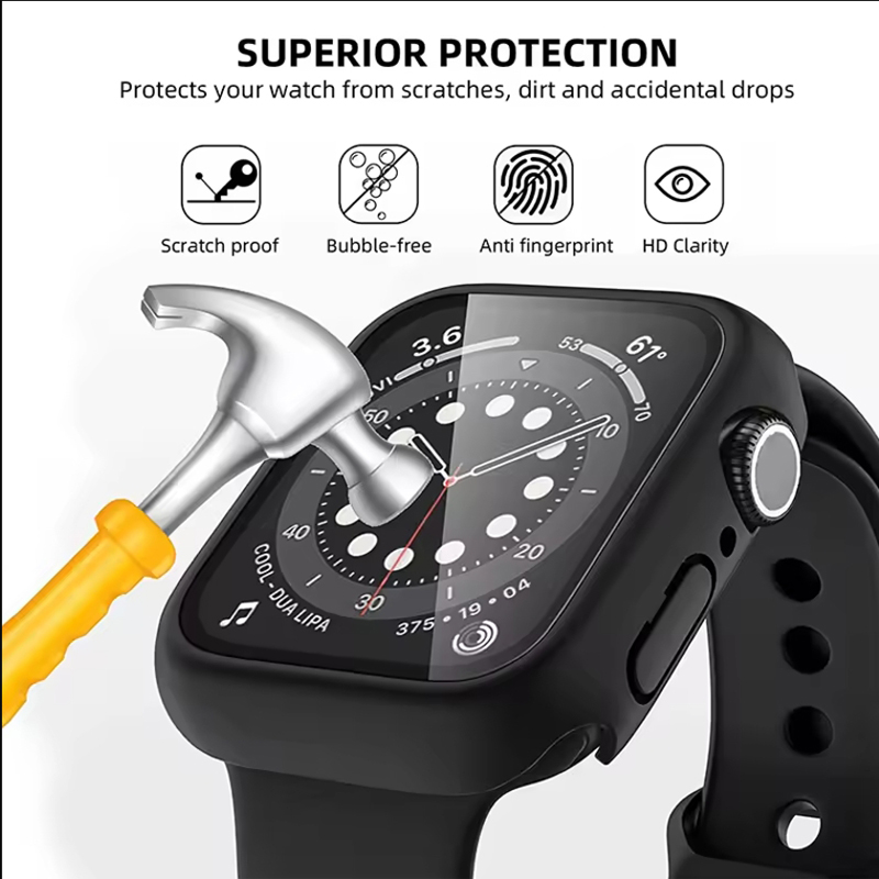 زجاج مقوى + غطاء لساعة أبل 11  - مراجعة Smartwatch Case وسعره
