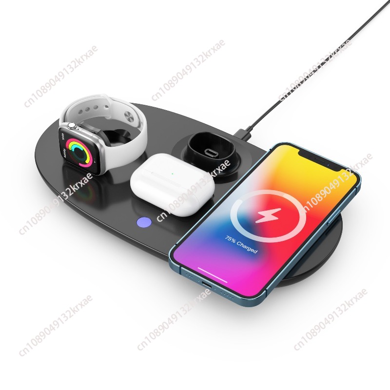 4In1 سماعات حامل ل Airpods ماك - مراجعة Wireless Charger Watch وسعره