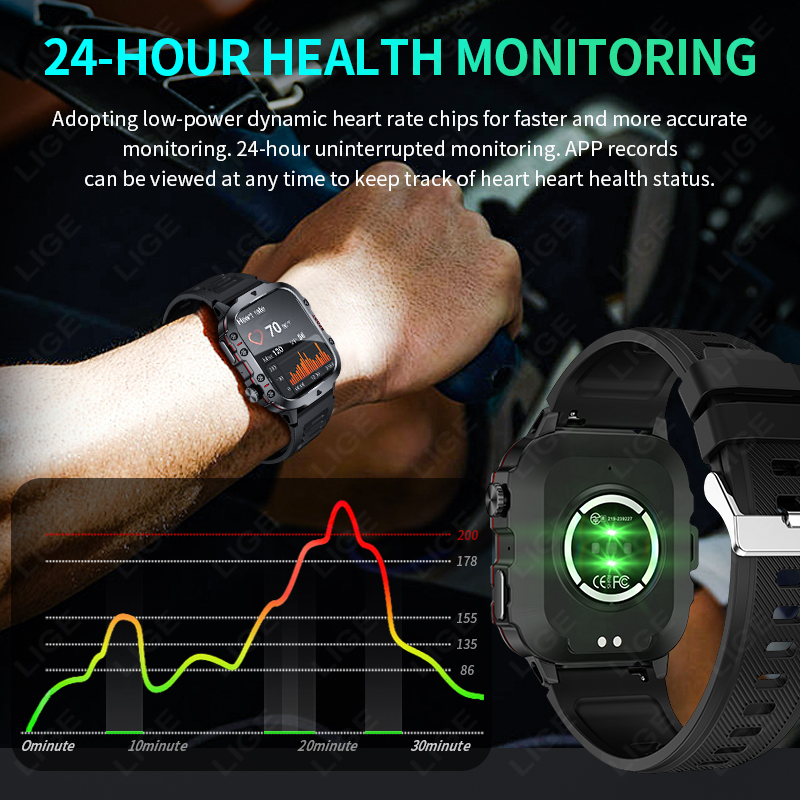LIGE ساعة ذكية خارجية للرجال ش - مراجعة Smartwatch Faces وسعره