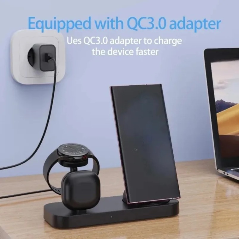 شاحن لاسلكي 3 في 1 بملف مزدوج  - مراجعة Wireless Charger Watch وسعره