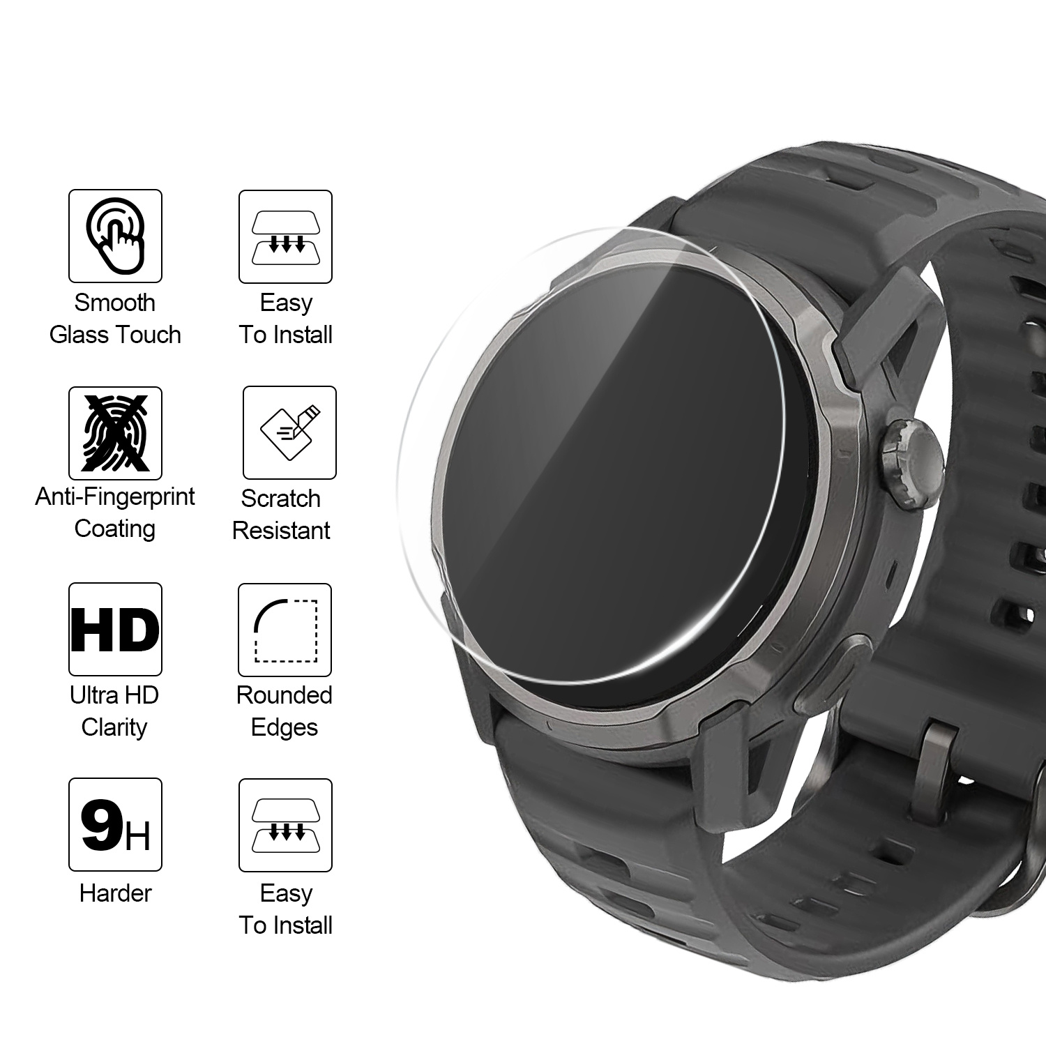 قطعتان من واقيات الشاشة لساعة  - مراجعة Watch Face Protector وسعره