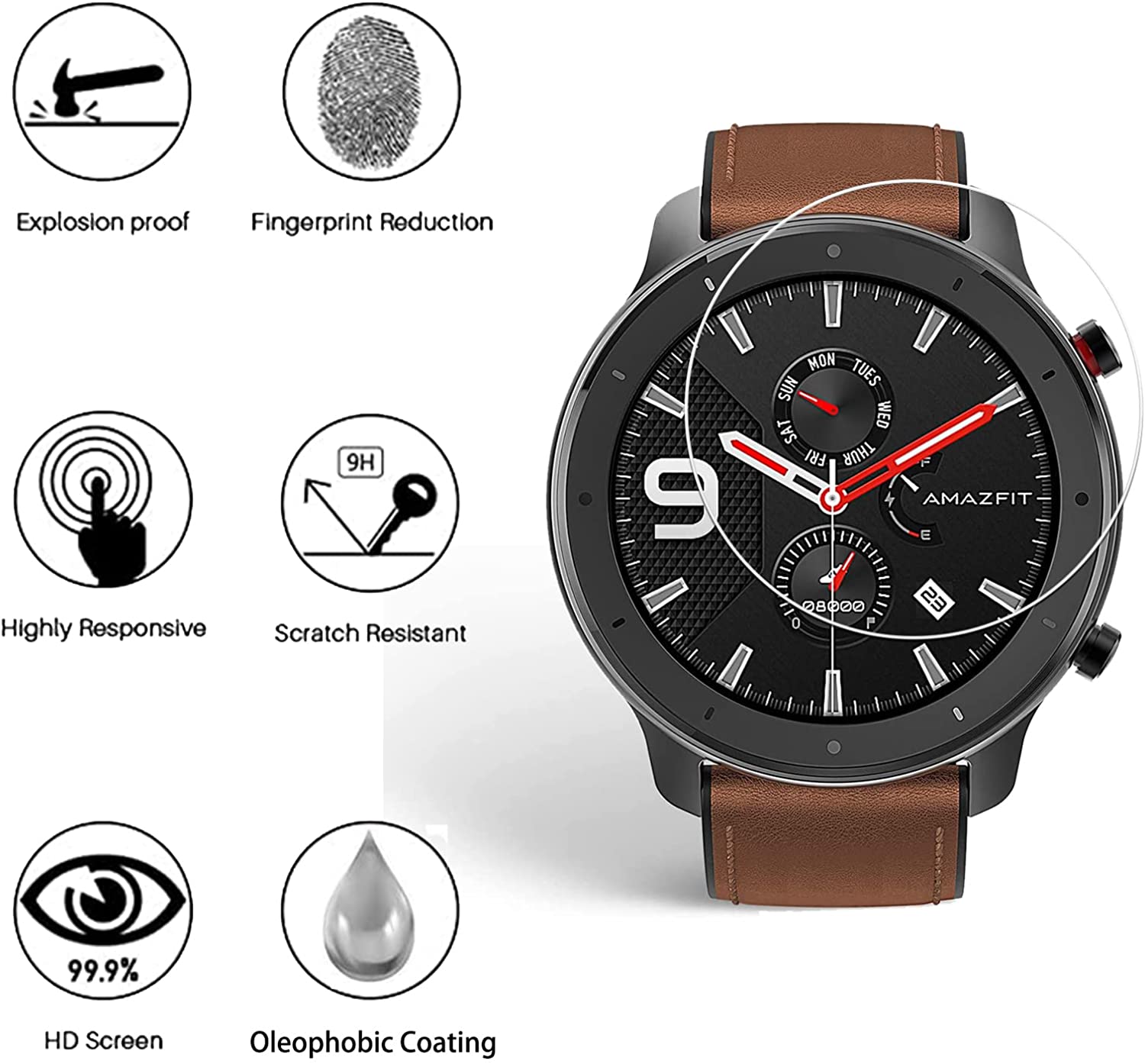 9H الزجاج المقسى فيلم ل Amazfi - مراجعة Watch Face Protector وسعره