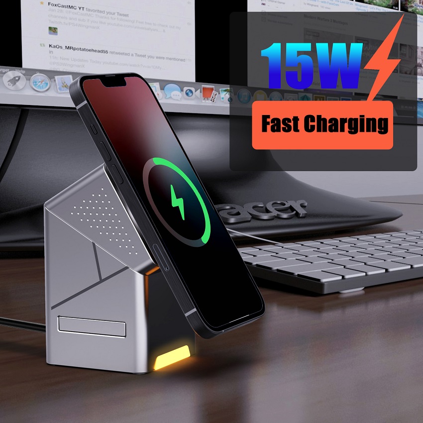 شاحن لاسلكي مغناطيسي 3 في 1 قا - مراجعة Wireless Charger Watch وسعره